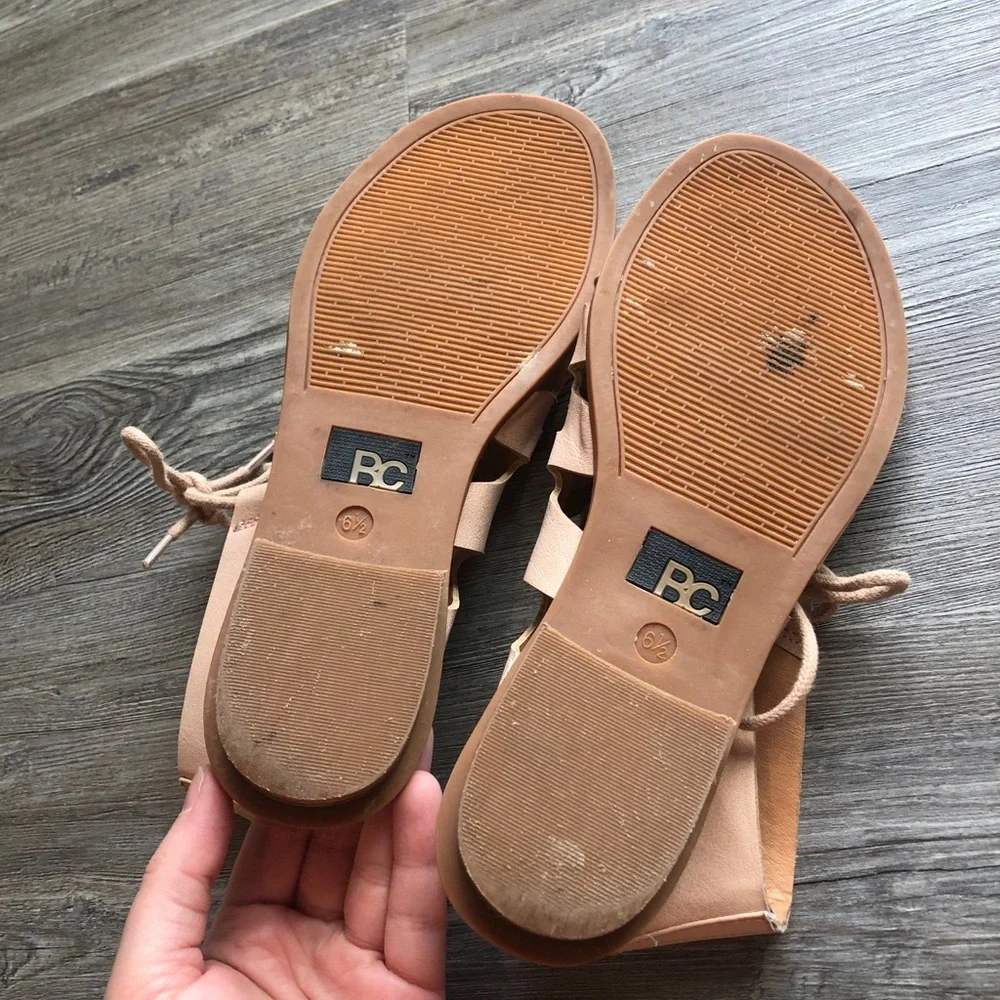 BC Footwear Nude Lace Up Sandals - Picture 5 of 5